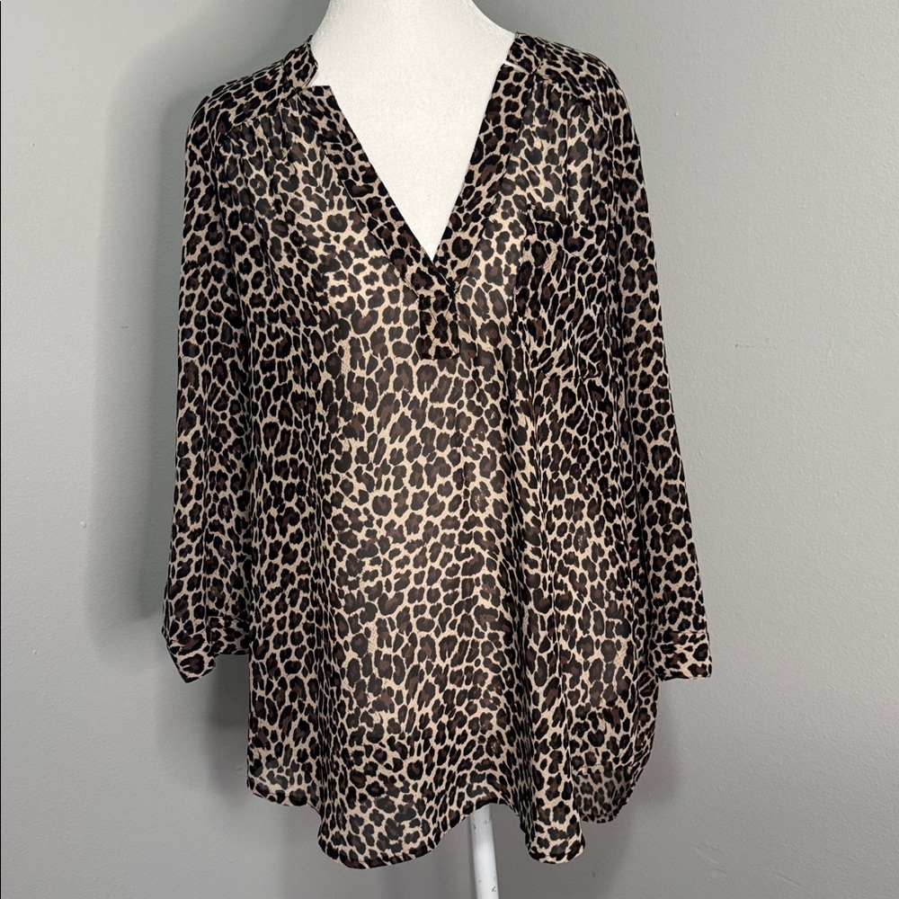Maurices leopard sheer blouse